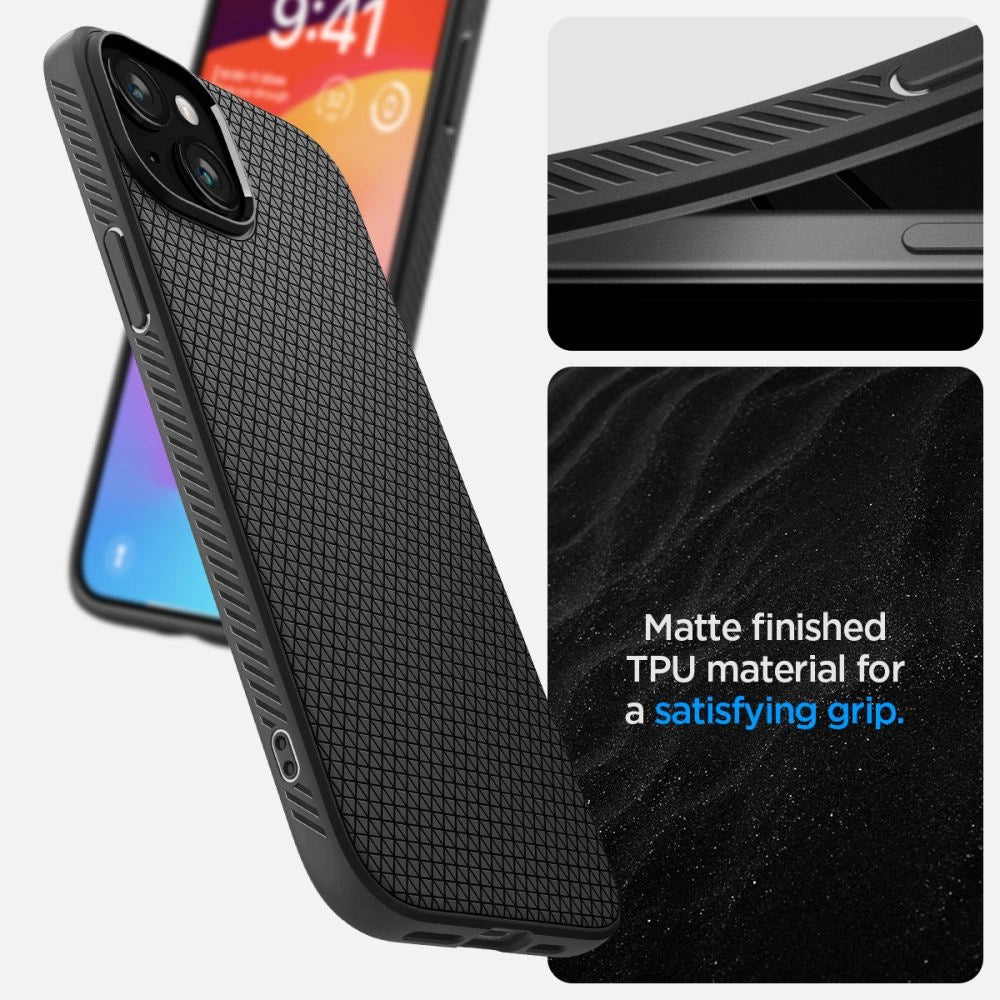 Etui Spigen Liquid Air na iPhone 15 Plus - czarny mat – zdjęcie 12