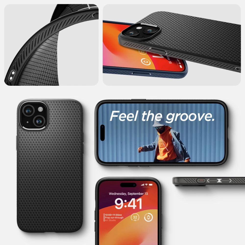 Etui Spigen Liquid Air na iPhone 15 Plus - czarny mat – zdjęcie 15