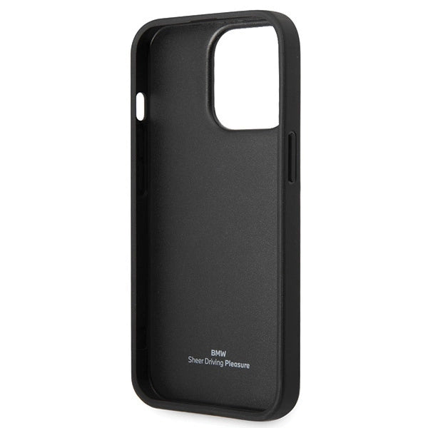 Etui BMW Leather Diamond Pattern na iPhone 14 Pro - czarne – zdjęcie 7