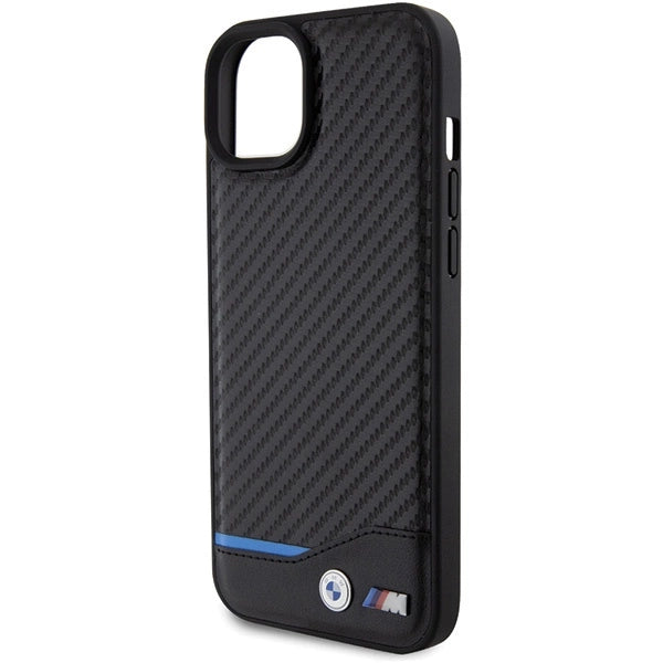 Etui BMW Leather Carbon na iPhone 15 Plus - czarne – zdjęcie 6