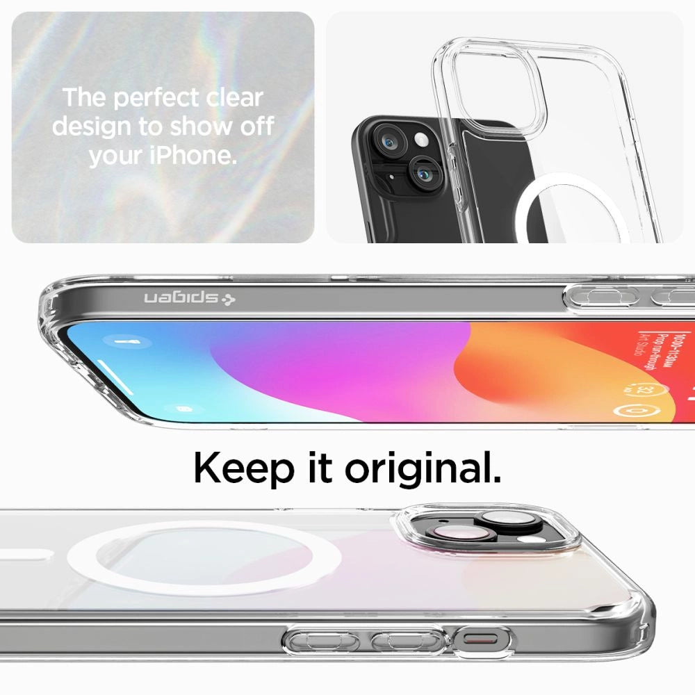 Etui Spigen Ultra Hybrid Mag z MagSafe na iPhone 15 - białe – zdjęcie 10