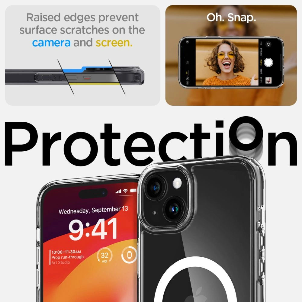 Etui Spigen Ultra Hybrid Mag z MagSafe na iPhone 15 - białe – zdjęcie 11