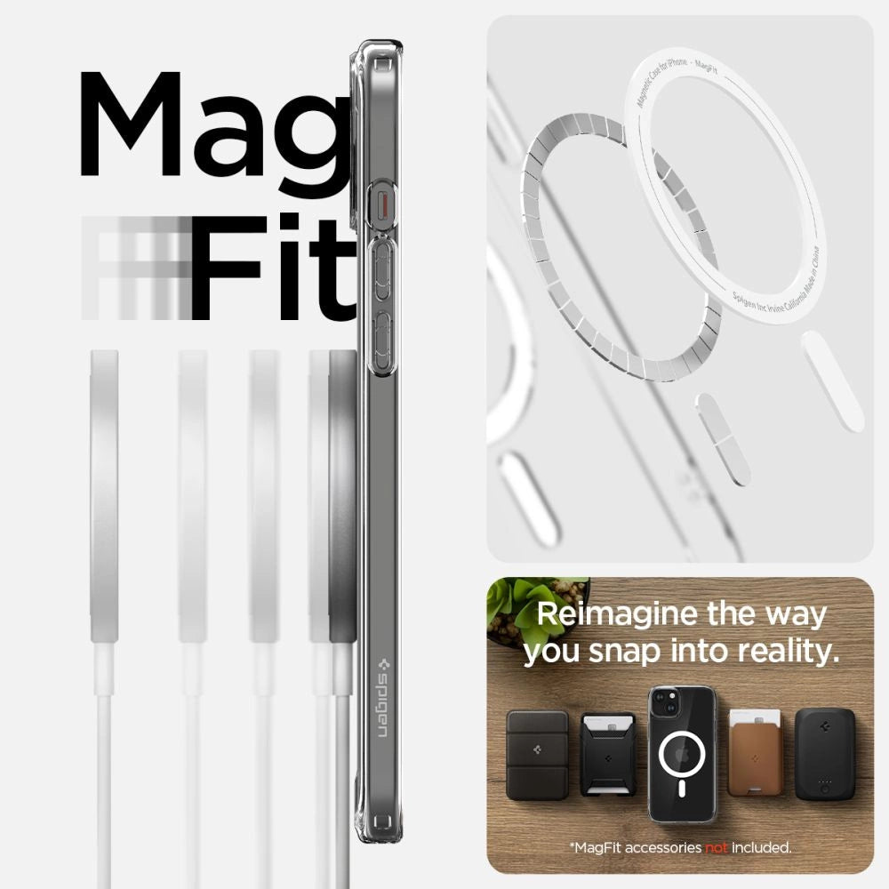 Etui Spigen Ultra Hybrid Mag z MagSafe na iPhone 15 - białe – zdjęcie 12