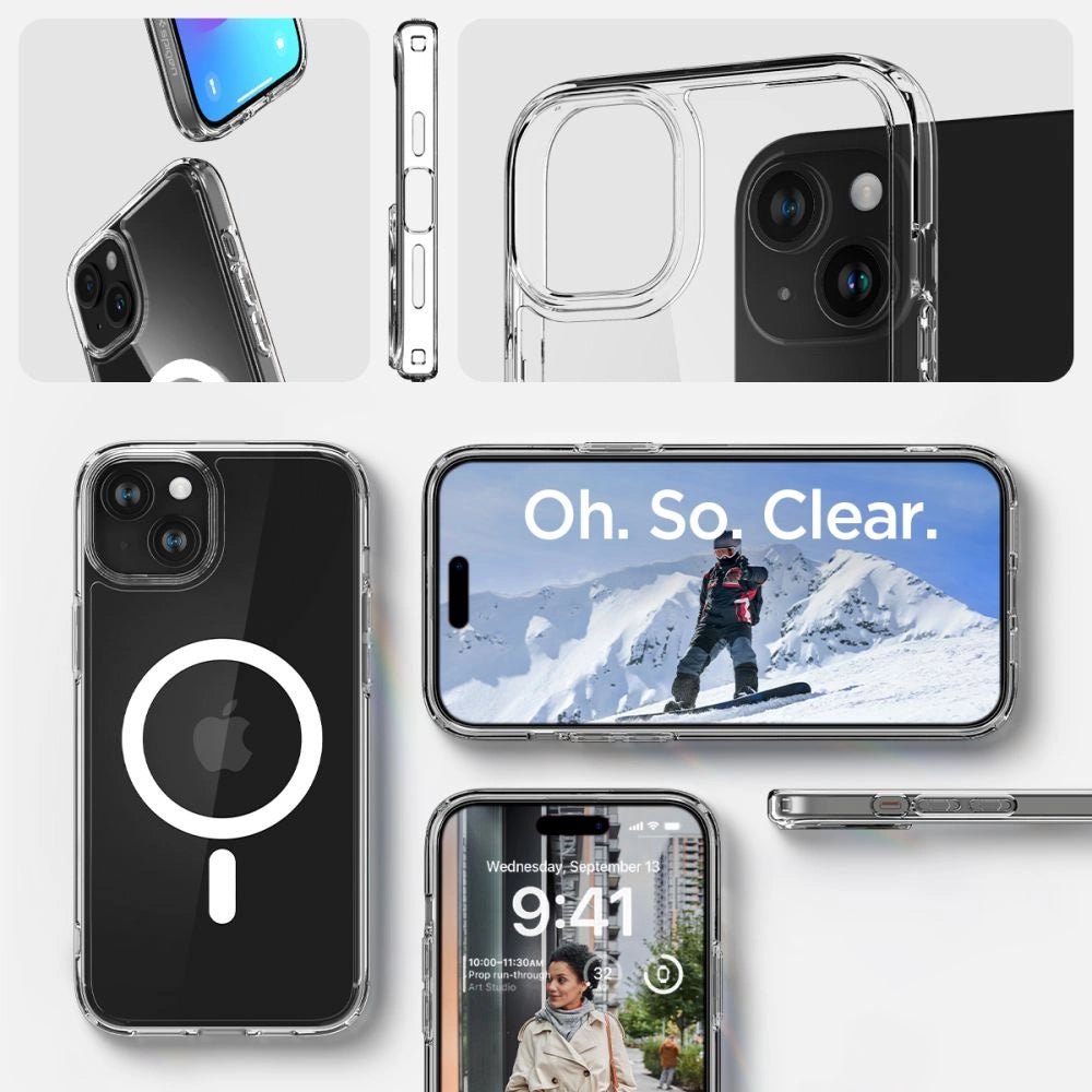 Etui Spigen Ultra Hybrid Mag z MagSafe na iPhone 15 - białe – zdjęcie 14