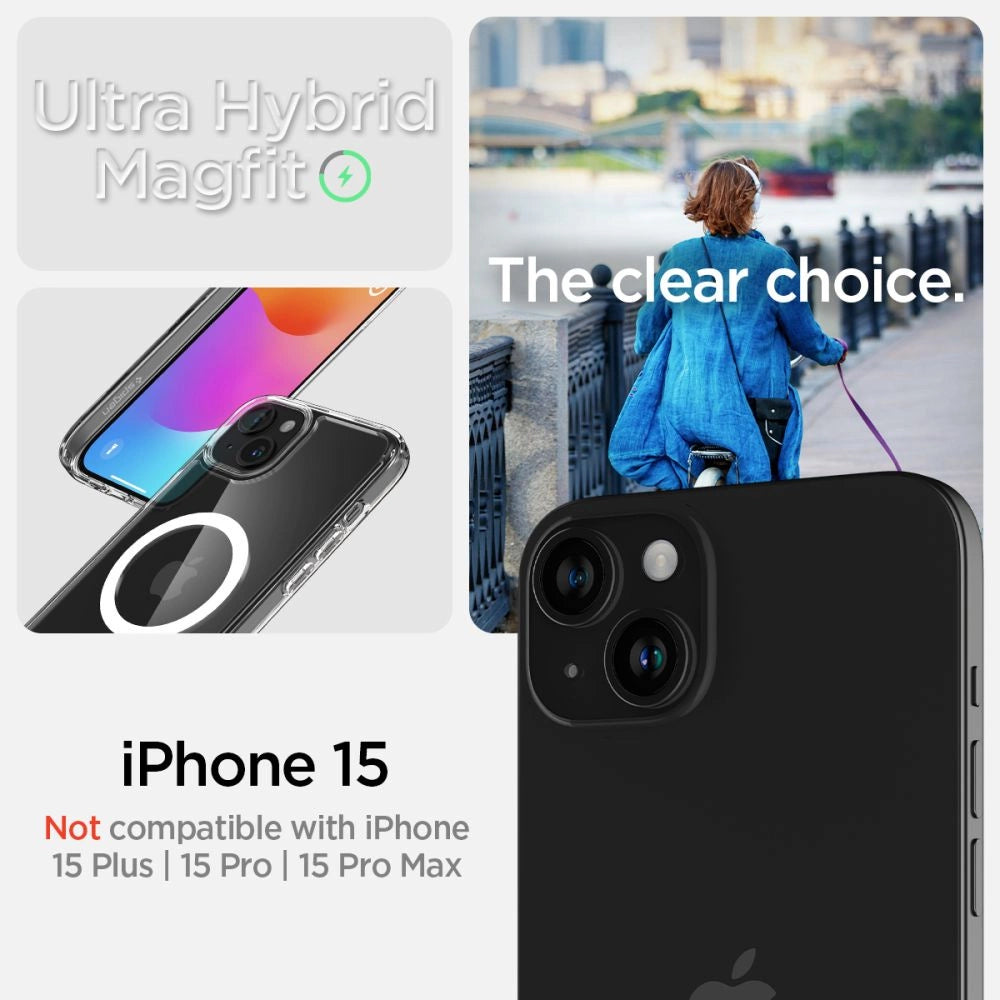 Etui Spigen Ultra Hybrid Mag z MagSafe na iPhone 15 - białe – zdjęcie 9