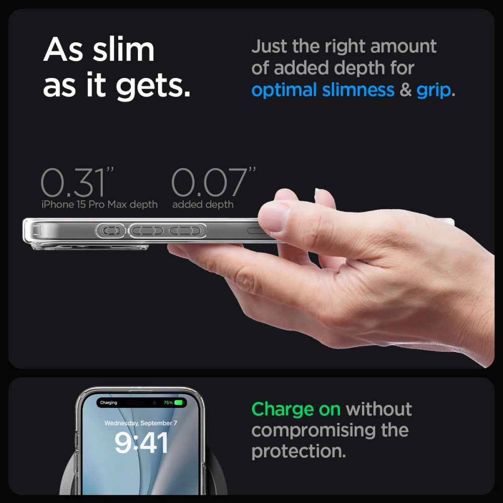 Etui Spigen Ultra Hybrid Mag z MagSafe na iPhone 15 Pro Max - białe – zdjęcie 15