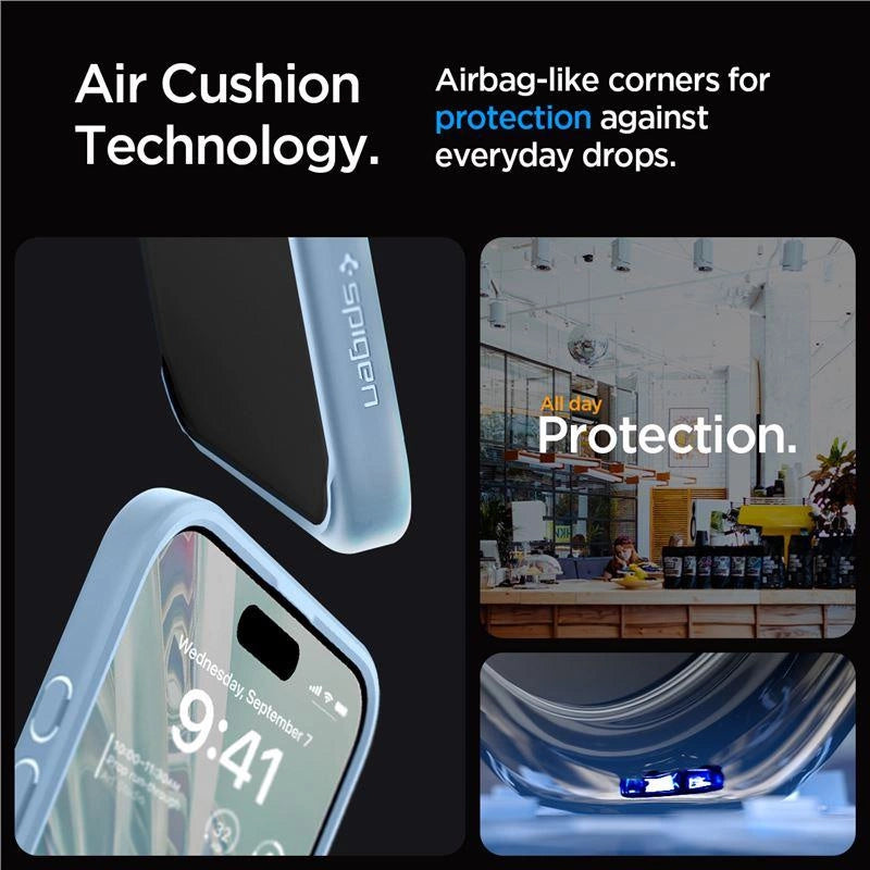 Etui Spigen Crystal Hybrid na iPhone 15 Pro Max - przezroczysto-niebieskie – zdjęcie 6