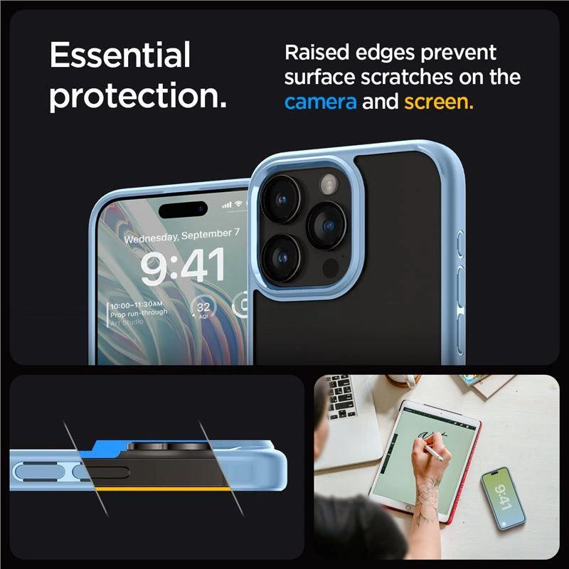 Etui Spigen Crystal Hybrid na iPhone 15 Pro Max - przezroczysto-niebieskie – zdjęcie 7