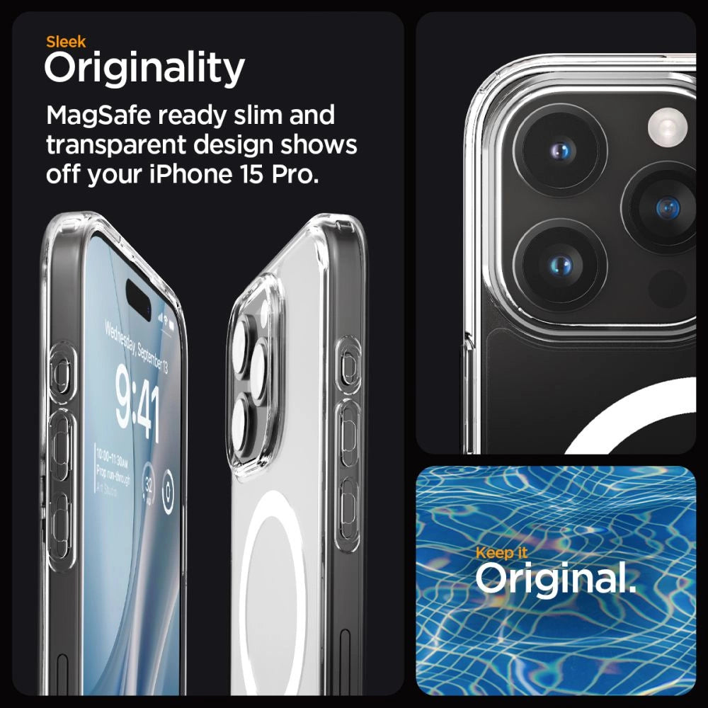 Etui Spigen Ultra Hybrid Mag z MagSafe na iPhone 15 Pro - białe – zdjęcie 12