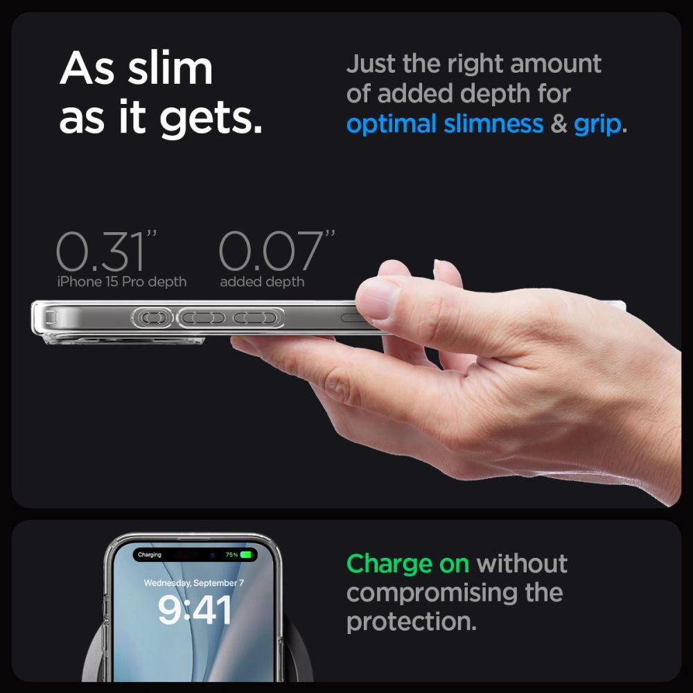 Etui Spigen Ultra Hybrid Mag z MagSafe na iPhone 15 Pro - białe – zdjęcie 15