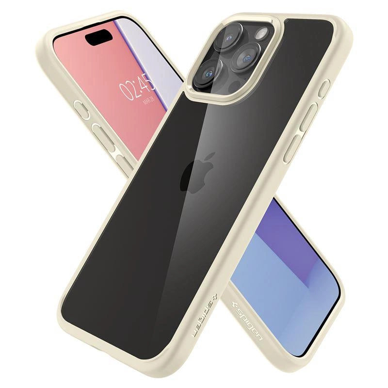 Etui Spigen Crystal Hybrid na iPhone 15 Pro Max - przezroczysto-beżowe – zdjęcie 12