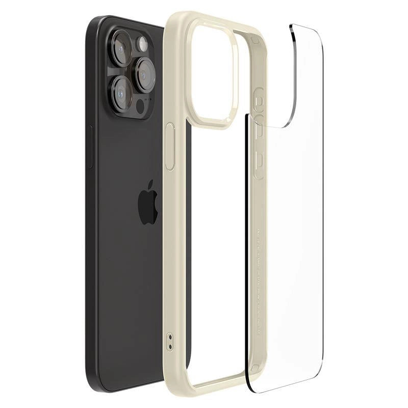 Etui Spigen Crystal Hybrid na iPhone 15 Pro Max - przezroczysto-beżowe – zdjęcie 13