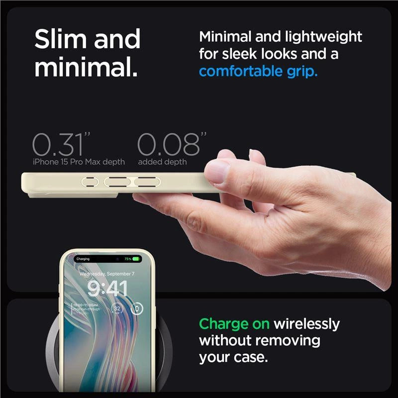 Etui Spigen Crystal Hybrid na iPhone 15 Pro Max - przezroczysto-beżowe – zdjęcie 5