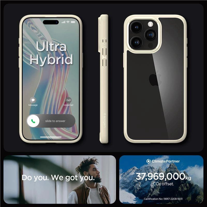 Etui Spigen Crystal Hybrid na iPhone 15 Pro Max - przezroczysto-beżowe – zdjęcie 6