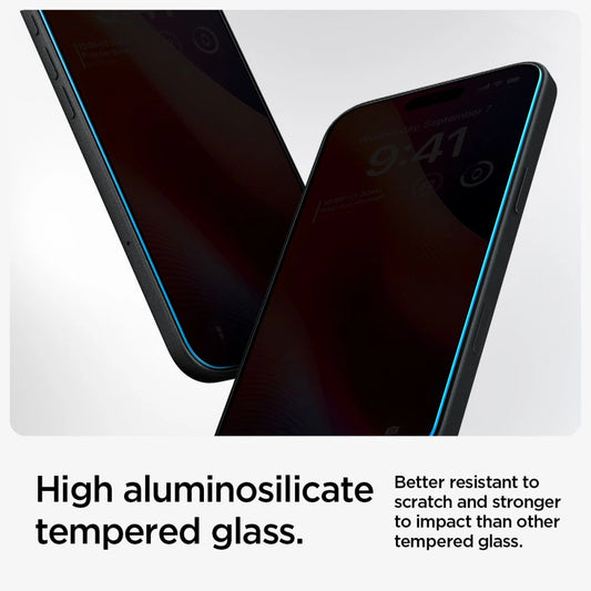 Szkło hartowane Spigen Glas.tR na iPhone 15 / 16 z adapterem (2 szt.)