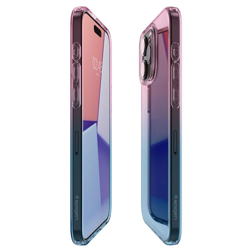 Etui Spigen Liquid Crystal na iPhone 15 Pro - różowo-niebieskie – zdjęcie 9