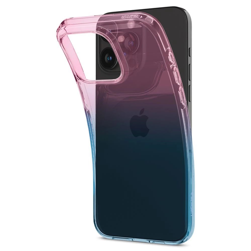 Etui Spigen Liquid Crystal na iPhone 15 Pro - różowo-niebieskie – zdjęcie 14
