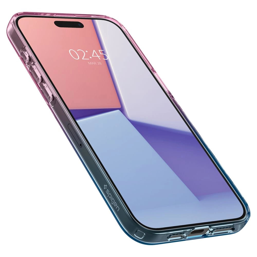 Etui Spigen Liquid Crystal na iPhone 15 Pro - różowo-niebieskie – zdjęcie 5