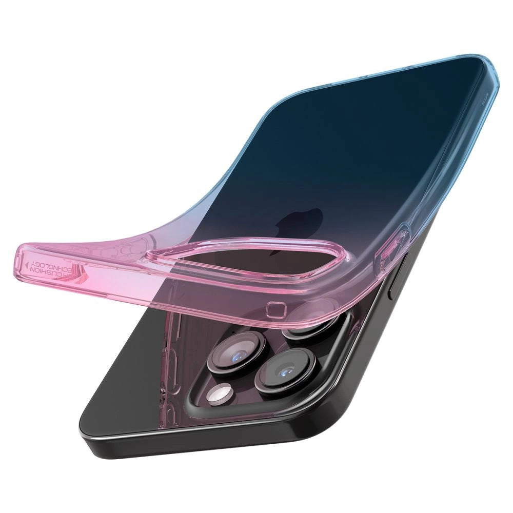 Etui Spigen Liquid Crystal na iPhone 15 Pro - różowo-niebieskie – zdjęcie 6