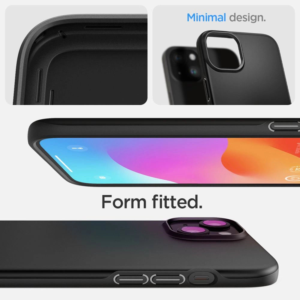 Etui Spigen Thin Fit na iPhone 15 - czarne – zdjęcie 10