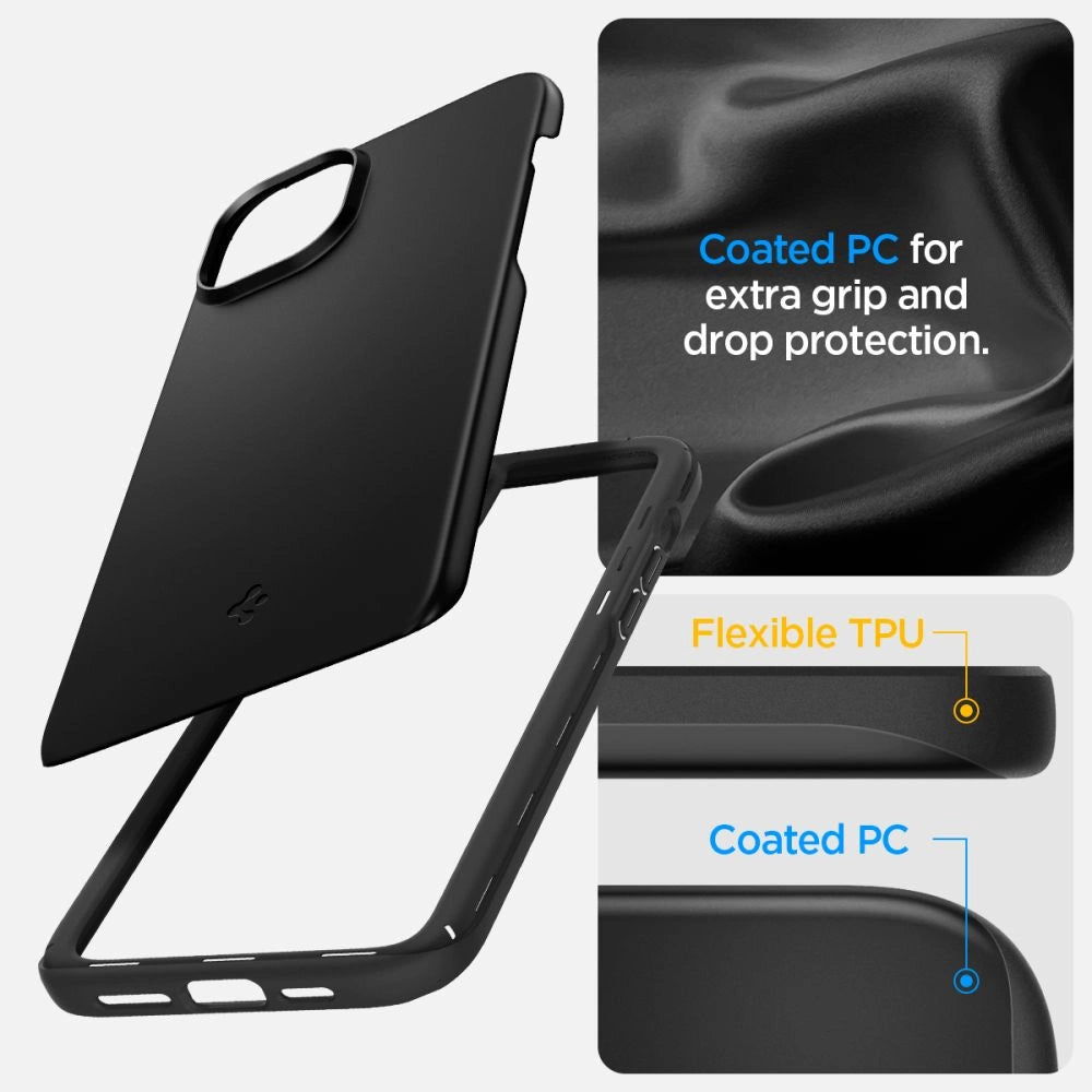 Etui Spigen Thin Fit na iPhone 15 - czarne – zdjęcie 11