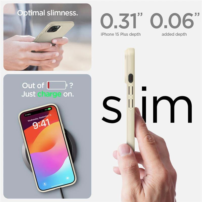 Etui Spigen Thin Fit na iPhone 15 Plus - beżowe – zdjęcie 7