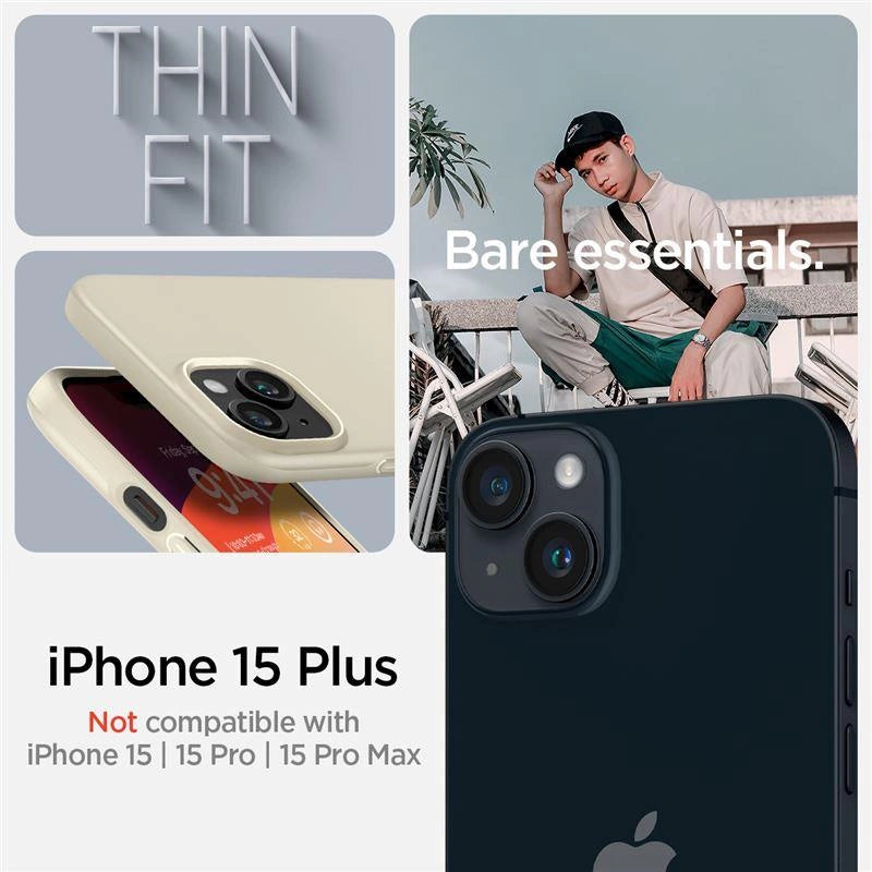 Etui Spigen Thin Fit na iPhone 15 Plus - beżowe – zdjęcie 3