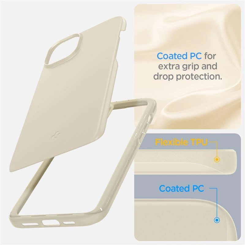 Etui Spigen Thin Fit na iPhone 15 Plus - beżowe – zdjęcie 5