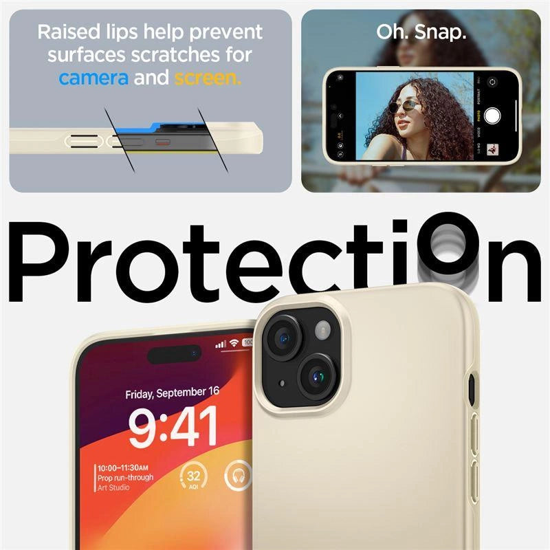 Etui Spigen Thin Fit na iPhone 15 Plus - beżowe – zdjęcie 6