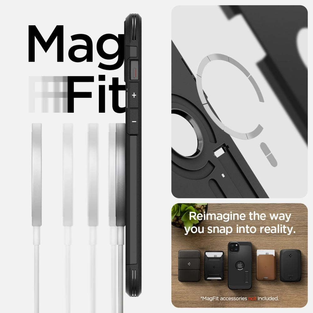 Etui Spigen Tough Armor MagSafe na iPhone 15 - czarne – zdjęcie 13