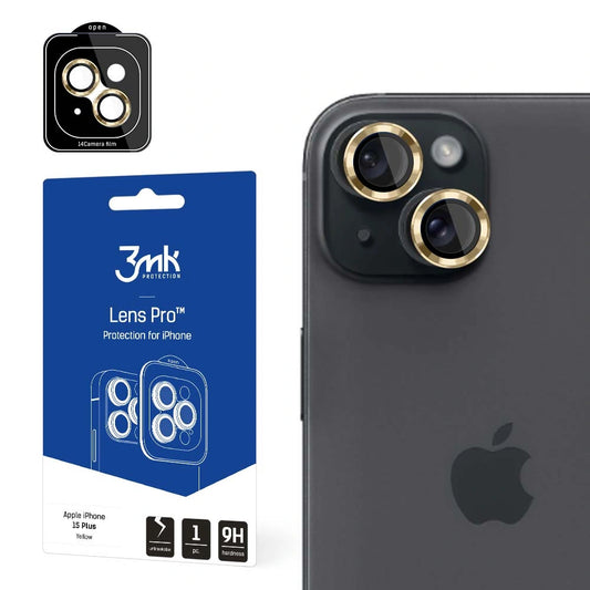 Osłona aparatu 3mk Lens Protection Pro na iPhone 15 Plus - żółta