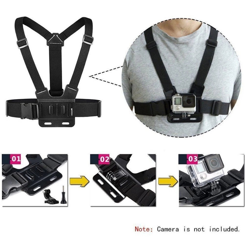 Szelki regulowane na kamerę sportową - czarne – zdjęcie 2