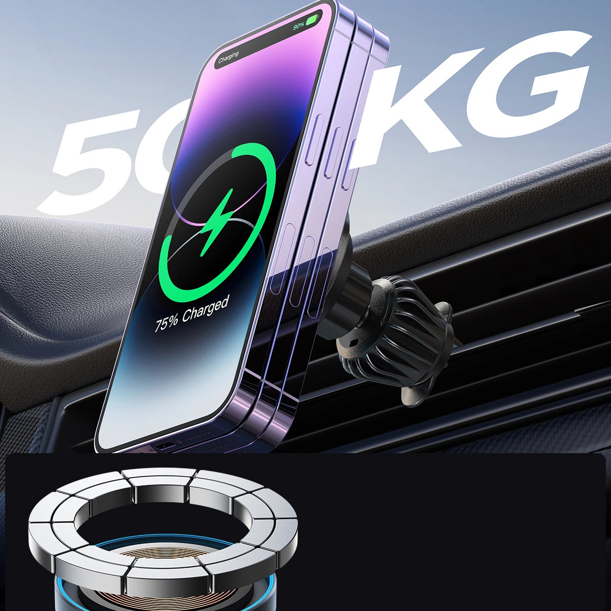 Joyroom magnetyczny na kratkę wentylacyjną nawiew czarna (JR-ZS240 Pro) – zdjęcie 10