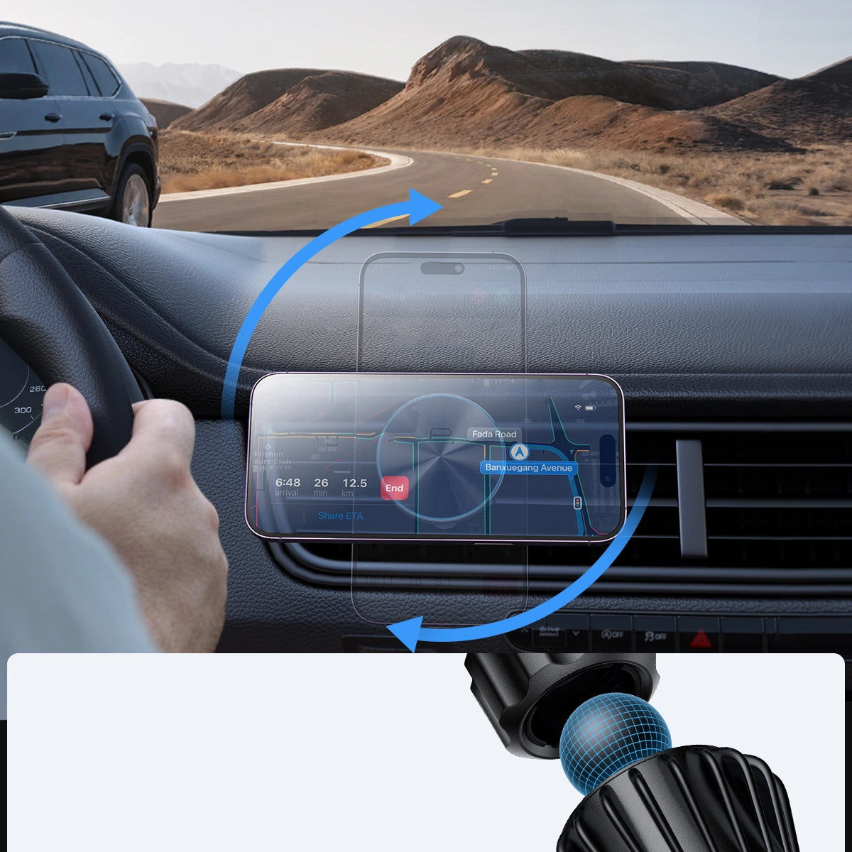 Joyroom magnetyczny na kratkę wentylacyjną nawiew czarna (JR-ZS240 Pro) – zdjęcie 11
