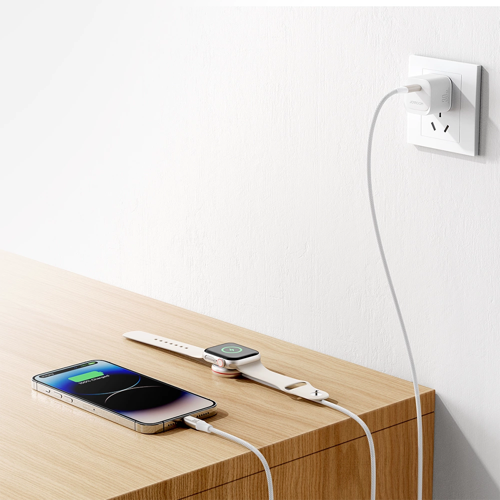 Joyroom 2 w 1 kabel lightning i do Apple Watch 1.5m biały (S-IW012) – zdjęcie 10