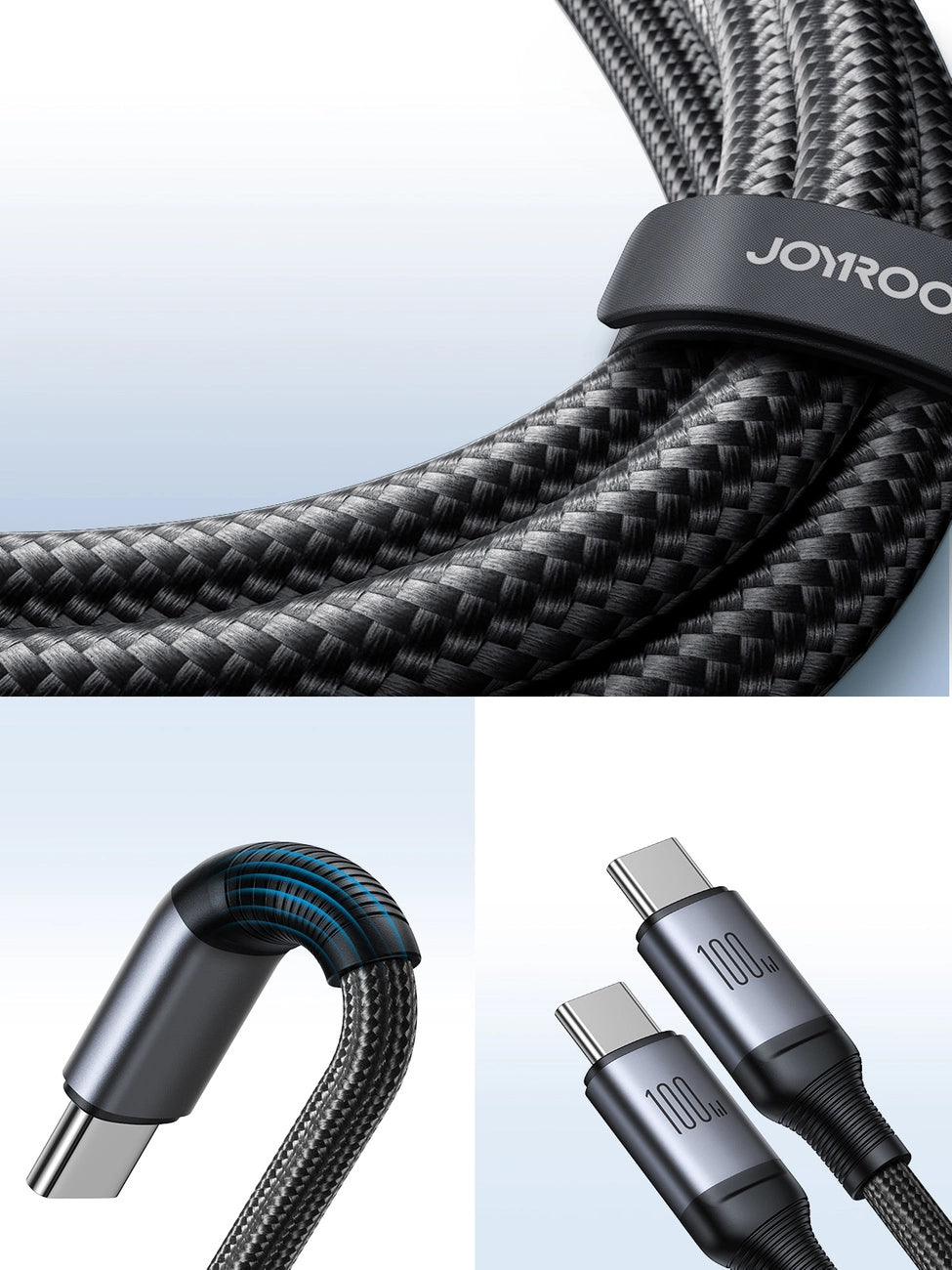Kabel Joyroom Speedy Series S-A21 2w1 USB-C - USB-C / USB-C 100W - czarny – zdjęcie 10