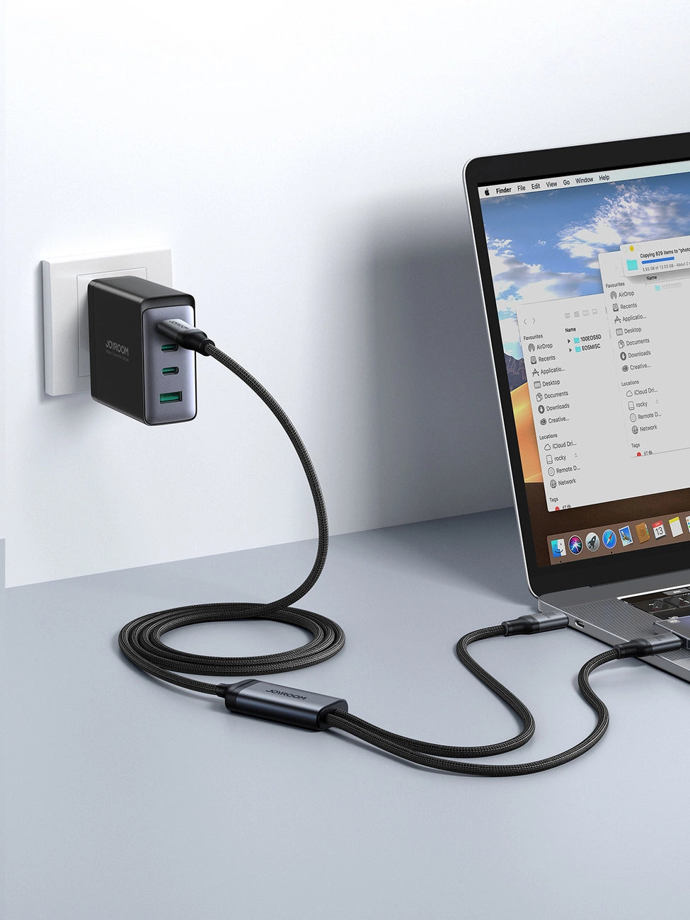 Kabel Joyroom Speedy Series S-A21 2w1 USB-C - USB-C / USB-C 100W - czarny – zdjęcie 13