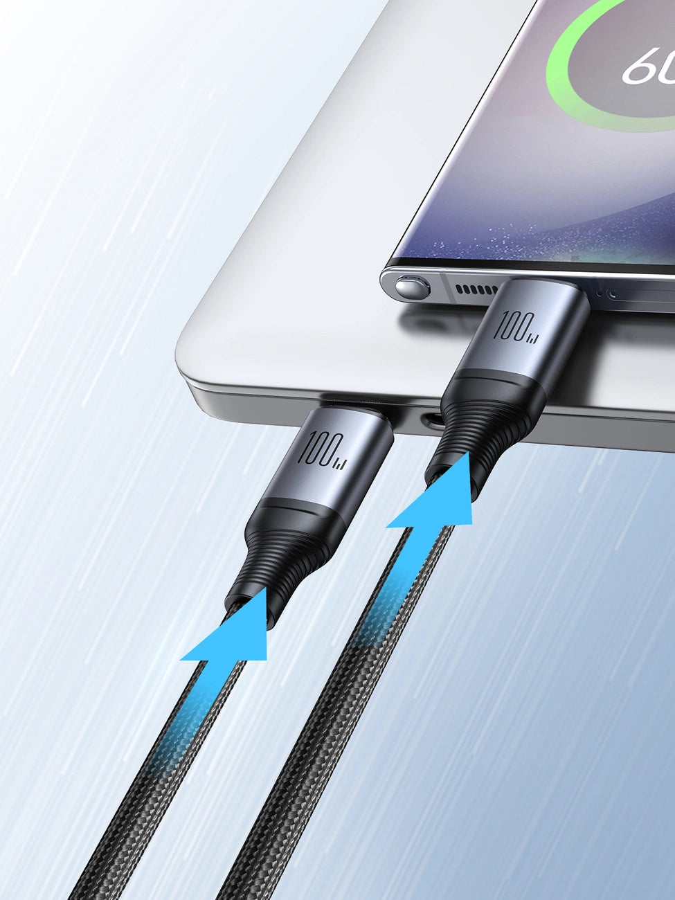 Kabel Joyroom Speedy Series S-A21 2w1 USB-C - USB-C / USB-C 100W - czarny – zdjęcie 8