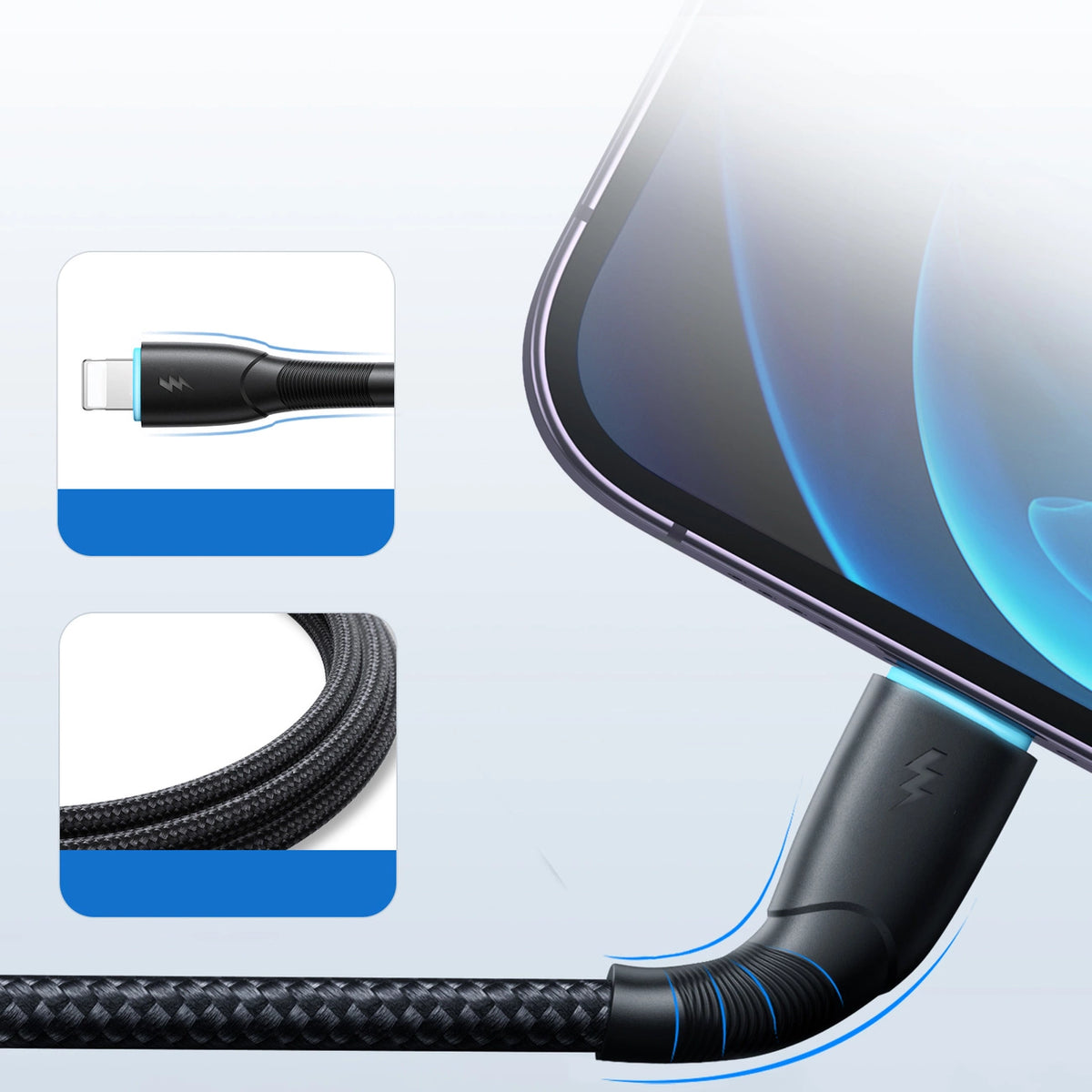 Kabel Joyroom Starry Series SA32-AL3 3A USB-A / Lightning 1m - czarny – zdjęcie 12