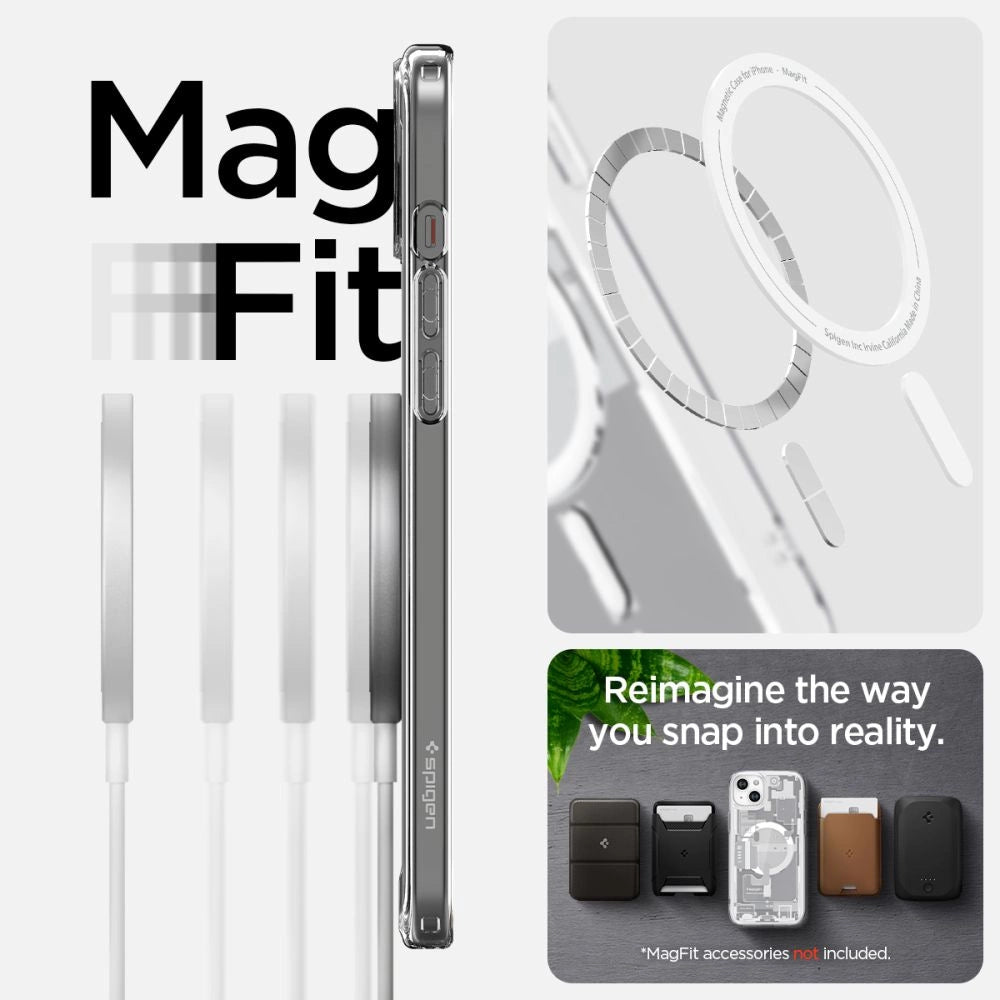 Etui Spigen Ultra Hybrid Mag z na iPhone 15 Plus - białe (wzór Zero One) – zdjęcie 14