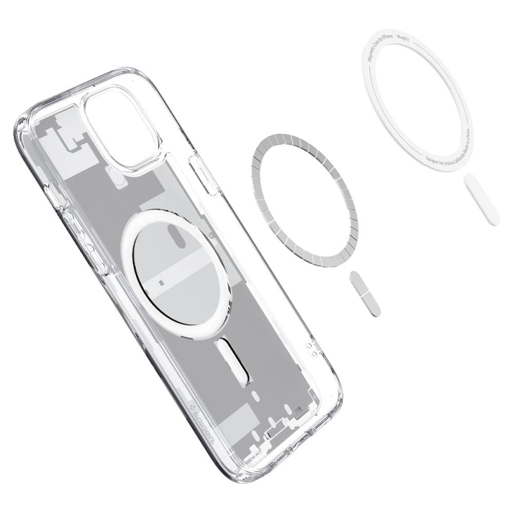 Etui Spigen Ultra Hybrid Mag z na iPhone 15 Plus - białe (wzór Zero One) – zdjęcie 7
