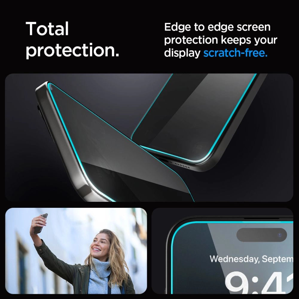 Szkło hartowane Spigen Glas.tR EZ Fit Privacy na iPhone 15 Plus – zdjęcie 10