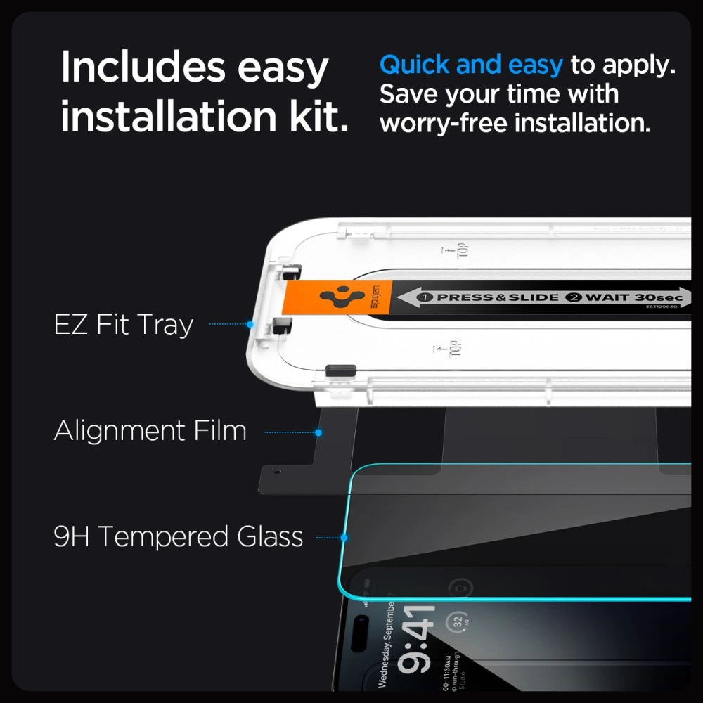 Szkło hartowane Spigen Glas.tR EZ Fit Privacy na iPhone 15 Plus – zdjęcie 7