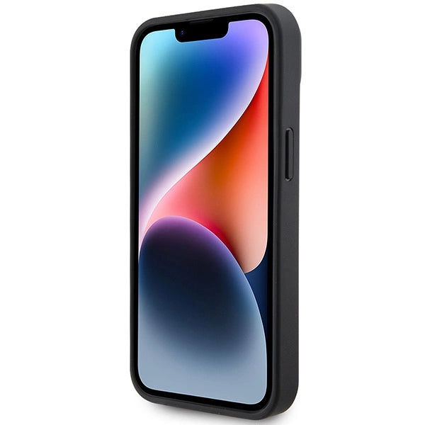 Etui AMG Leather Debossed Lines do iPhone 15 Plus - czarne – zdjęcie 5