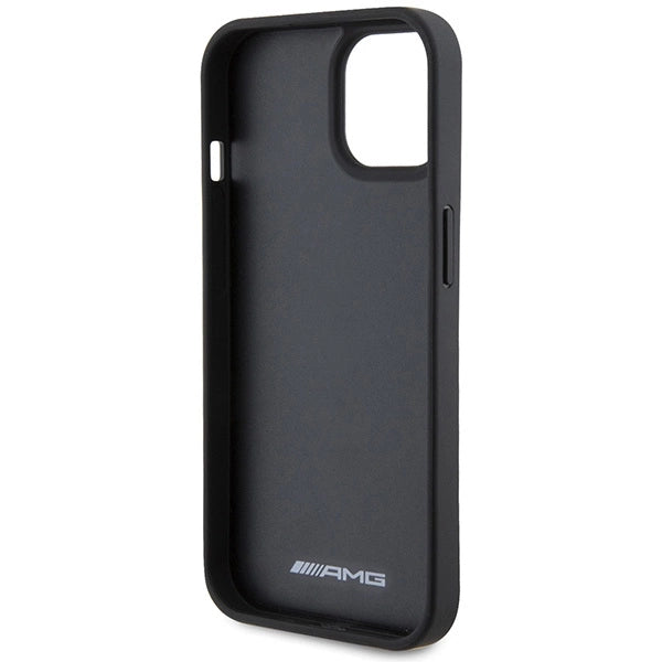 Etui AMG Leather Debossed Lines do iPhone 15 Plus - czarne – zdjęcie 7