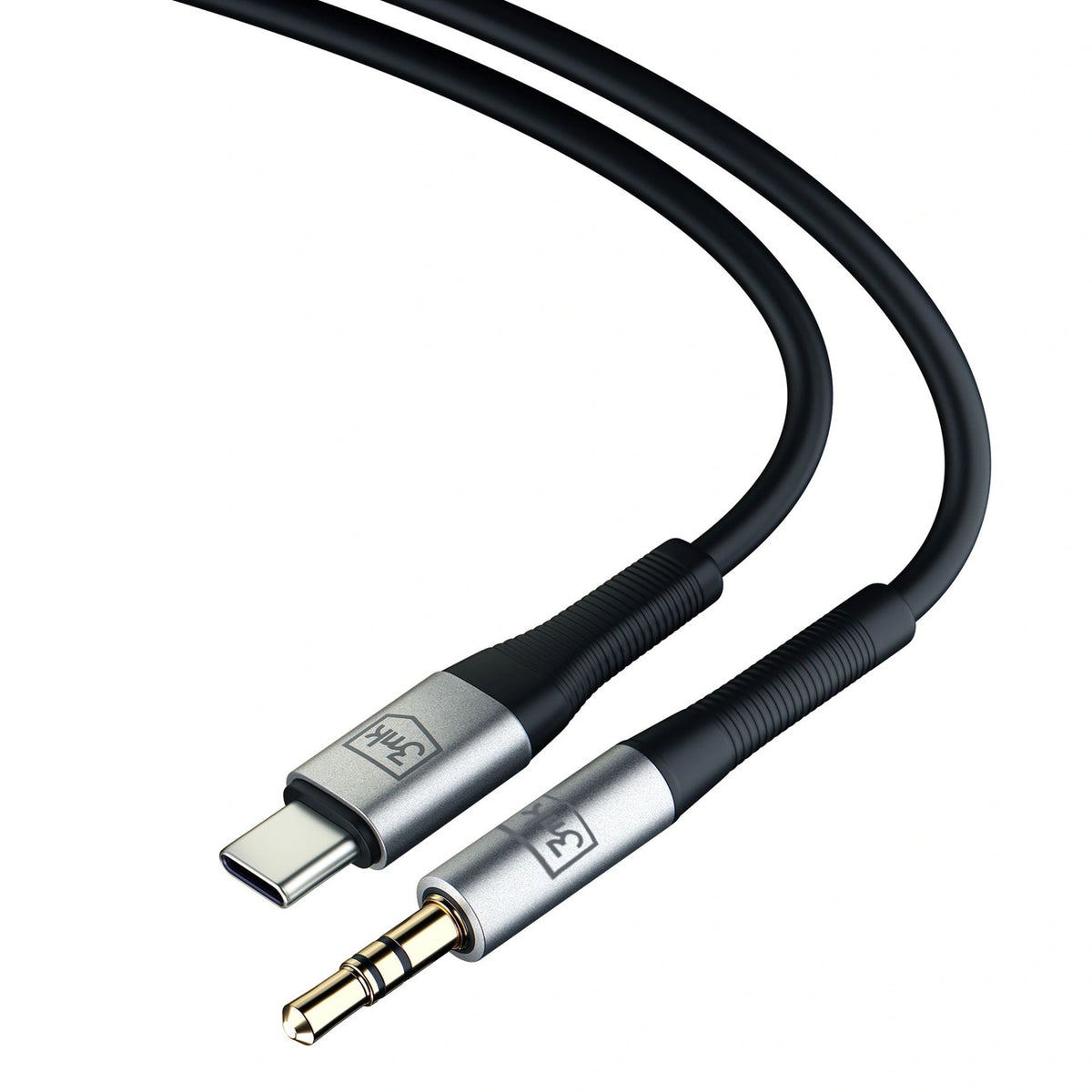 Kabel 3mk AUX minijack 3.5 mm / USB-C - srebrny – zdjęcie 10