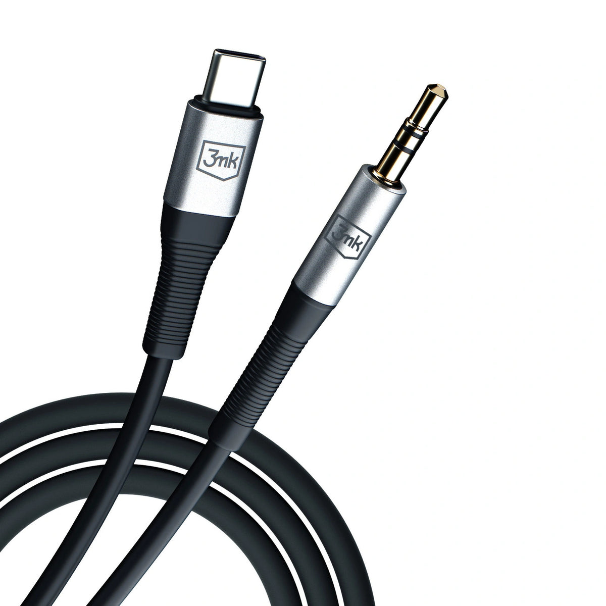 Kabel 3mk AUX minijack 3.5 mm / USB-C - srebrny – zdjęcie 7