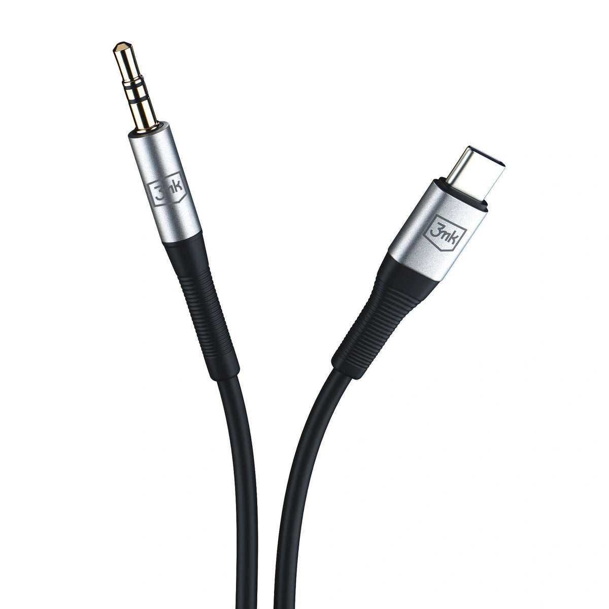 Kabel 3mk AUX minijack 3.5 mm / USB-C - srebrny – zdjęcie 9
