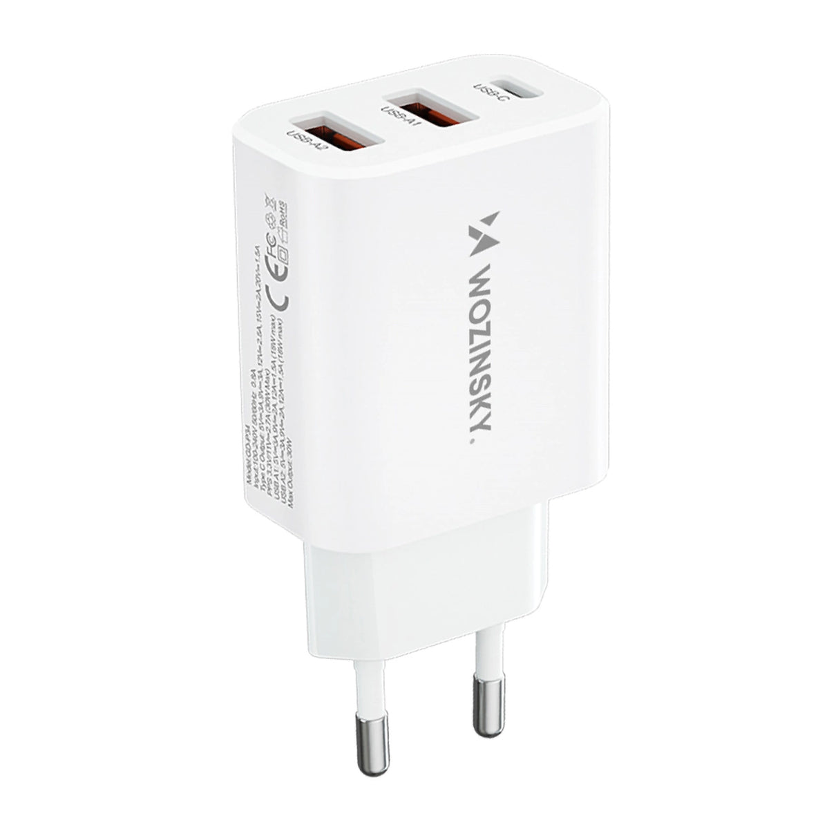 Ładowarka sieciowa Wozinsky CWCUCW 30W USB-C / 2 x USB-A - biała – zdjęcie 2
