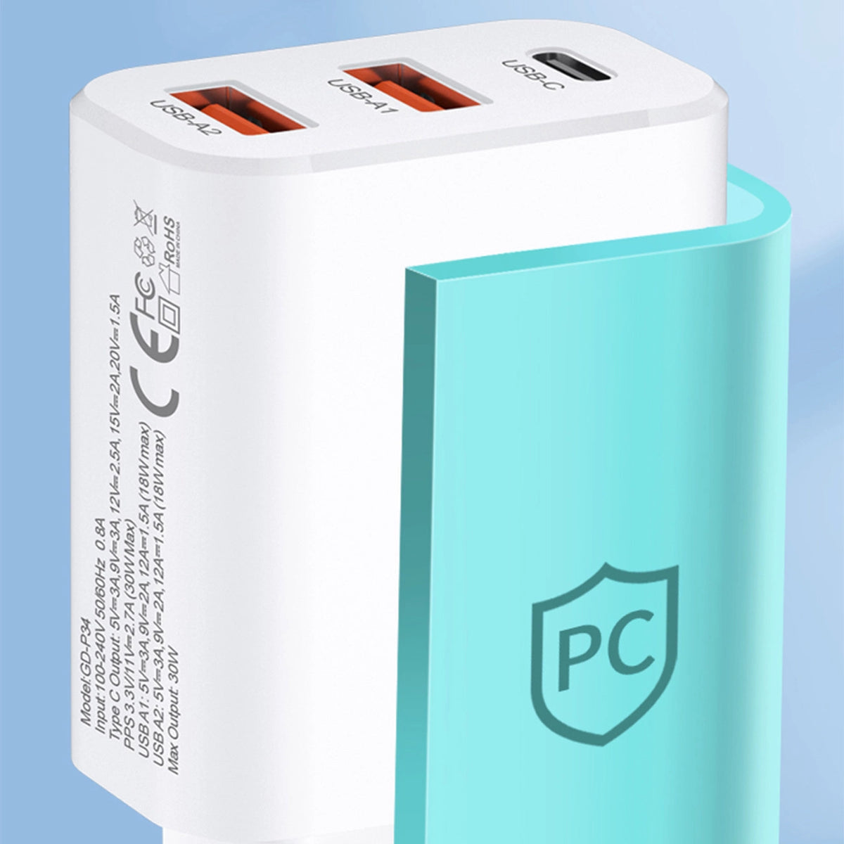 Ładowarka sieciowa Wozinsky CWCUCW 30W USB-C / 2 x USB-A - biała – zdjęcie 11